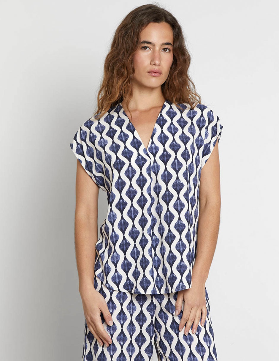 Blusa manga corta para mujer