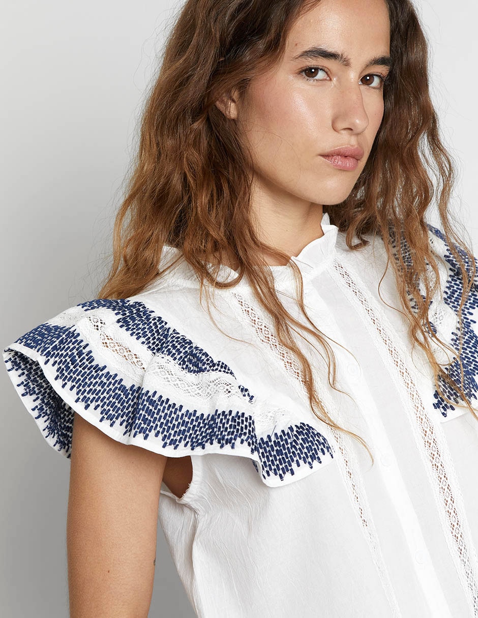 Blusa manga corta para mujer 5