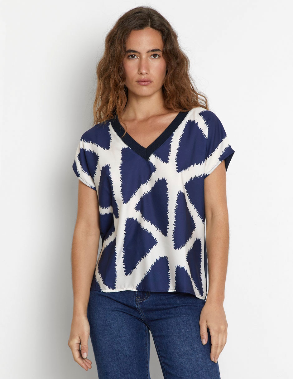 Blusa manga corta para mujer