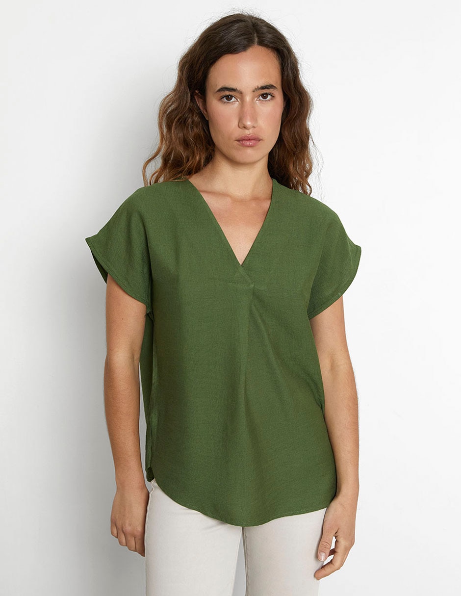 Blusa manga corta para mujer