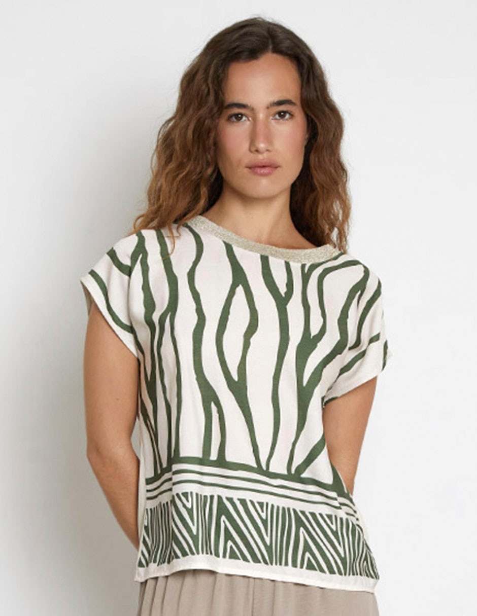 Blusa manga corta para mujer