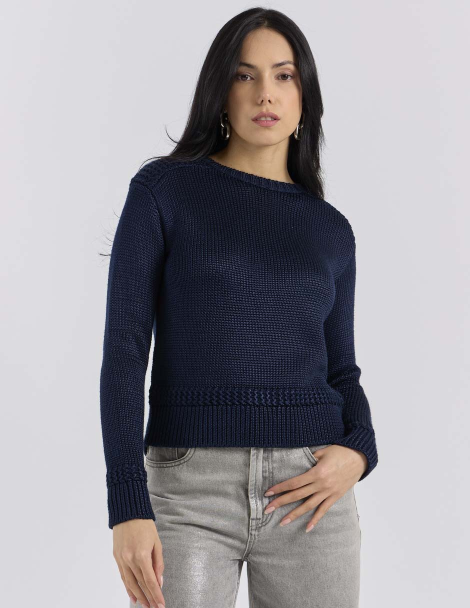Suéter cuello redondo para mujer