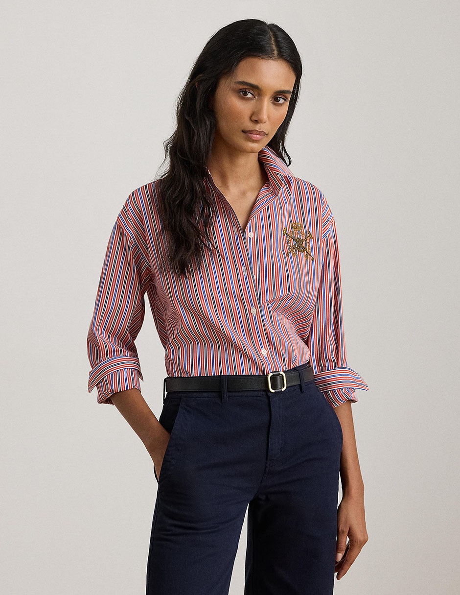 Blusa camisera manga larga para mujer