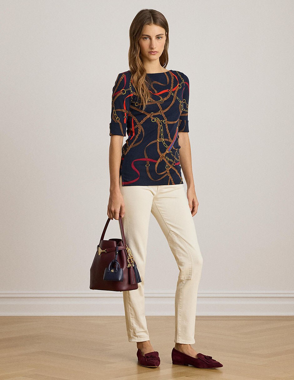Blusa manga al codo para mujer