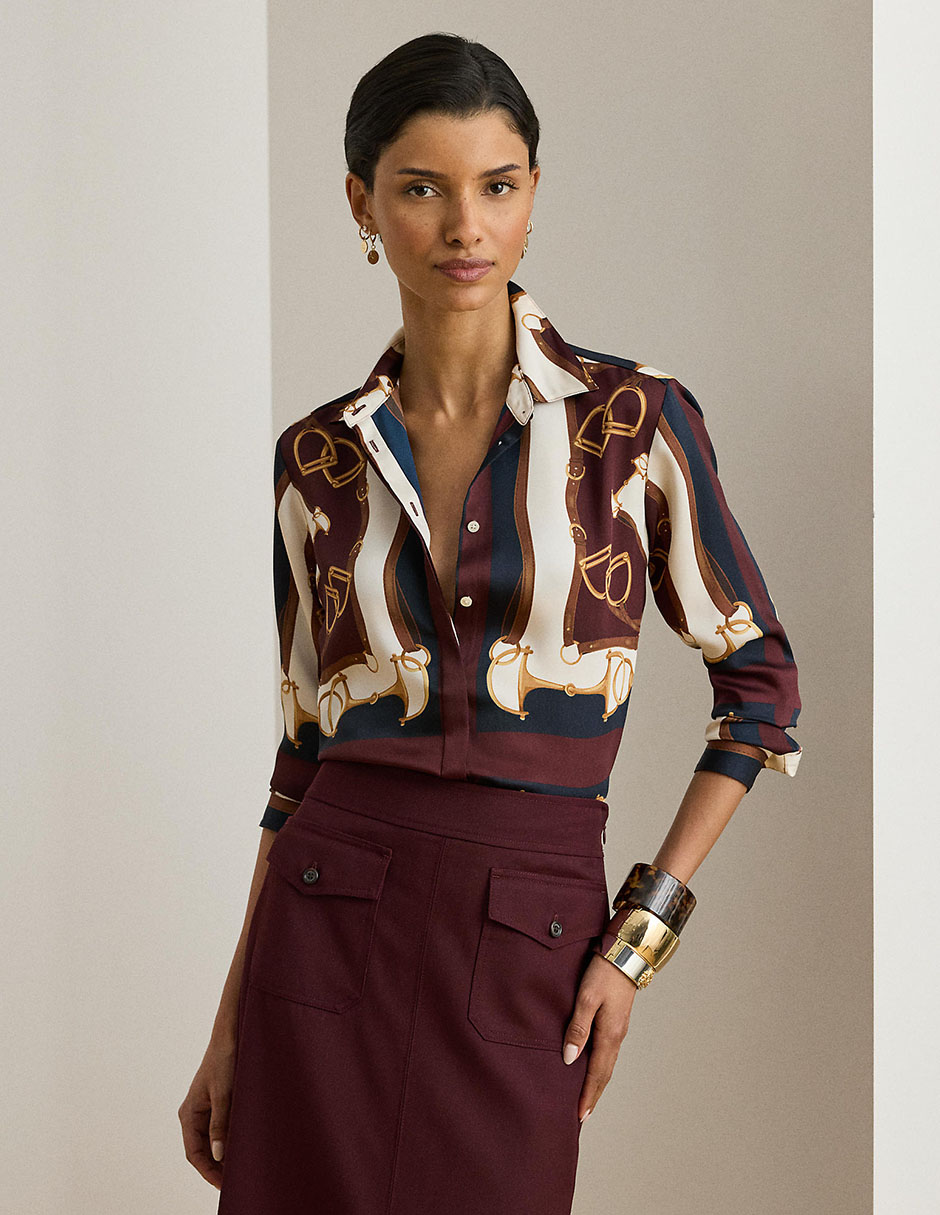 Blusa camisera manga larga para mujer