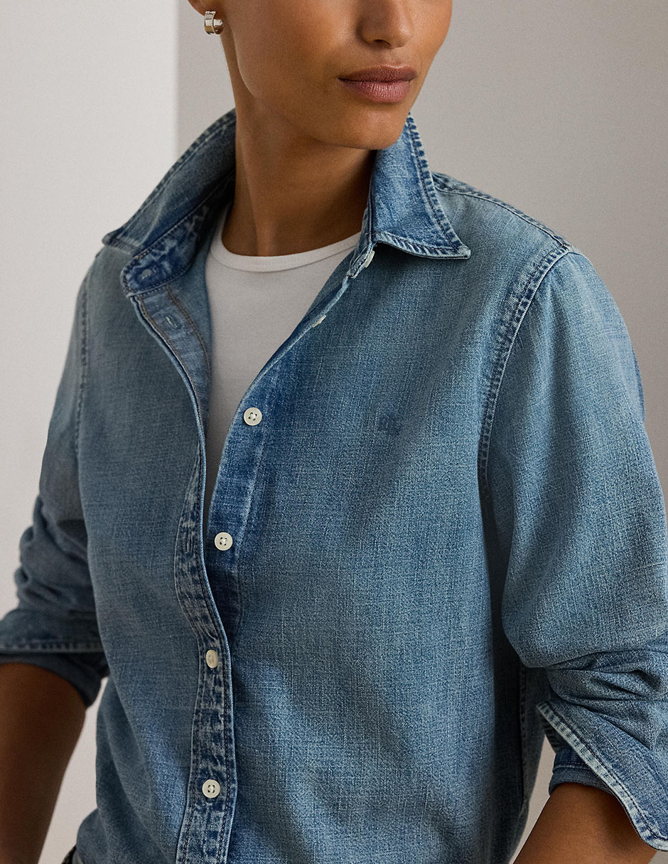 Blusa camisera manga larga para mujer 4