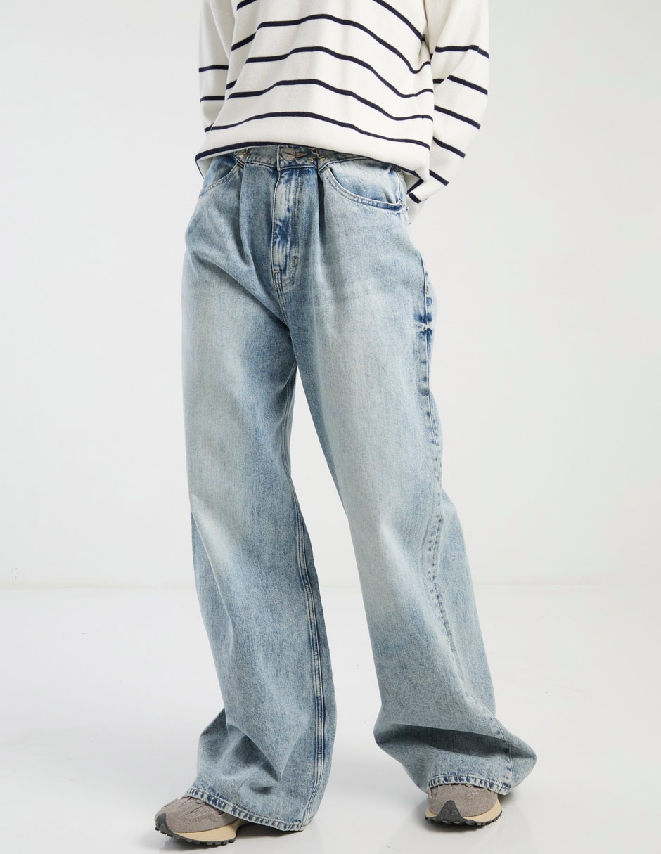 Jeans relaxed wide leg para mujer