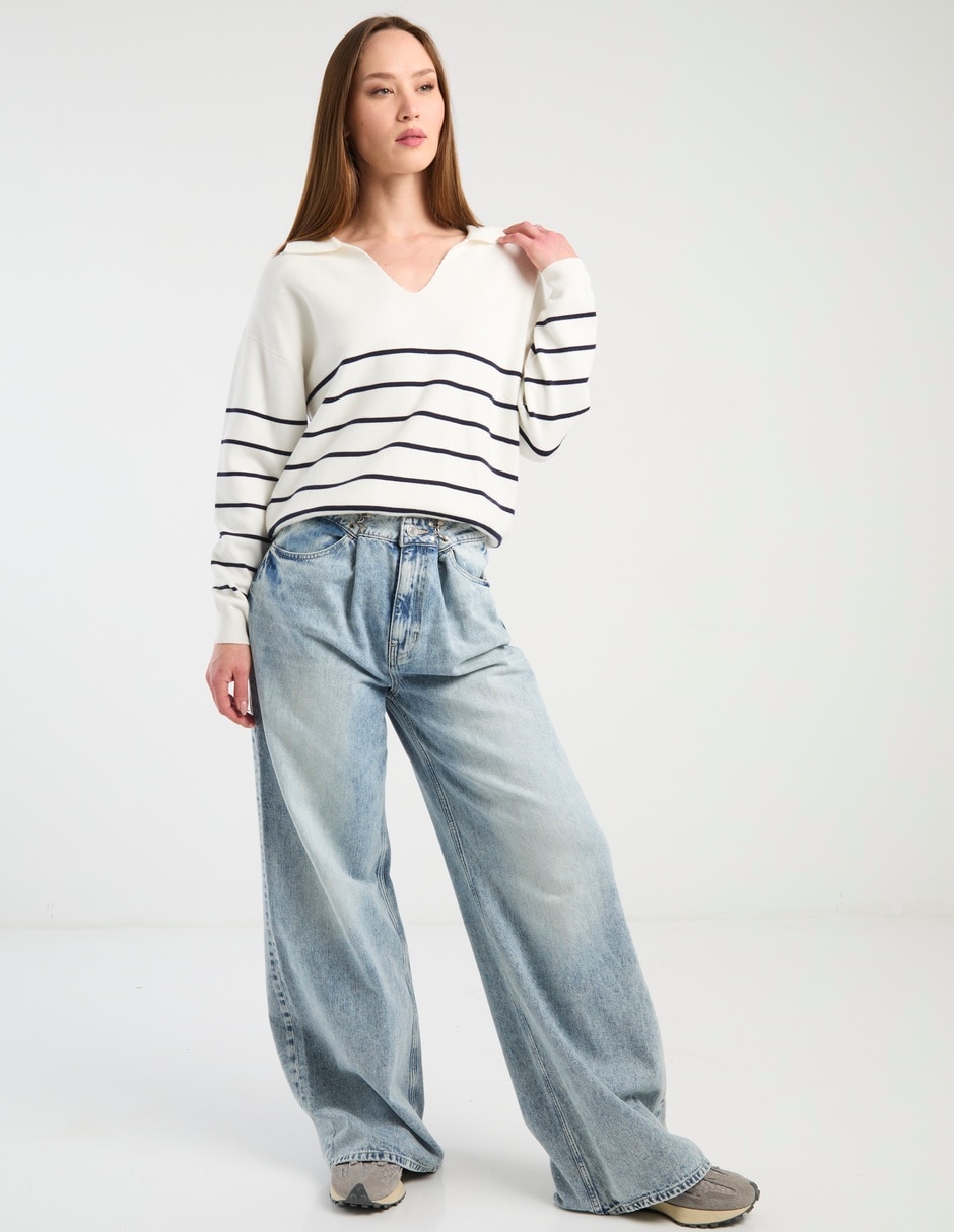 Jeans relaxed wide leg para mujer 3