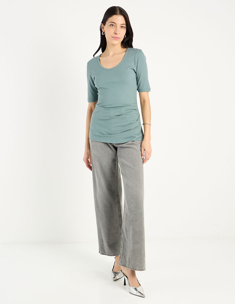 Playera manga corta cuello redondo para mujer 3