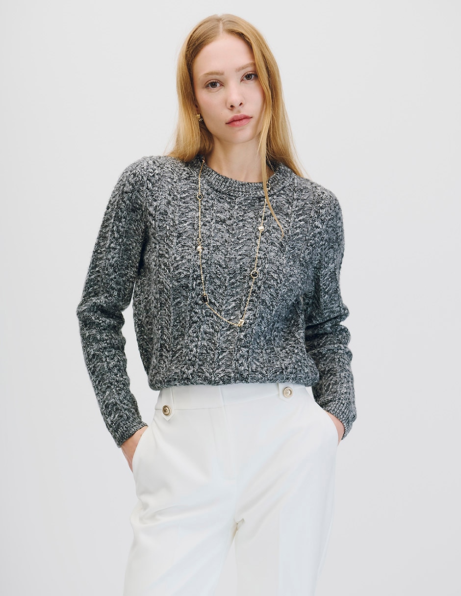Suéter cuello redondo para mujer 1