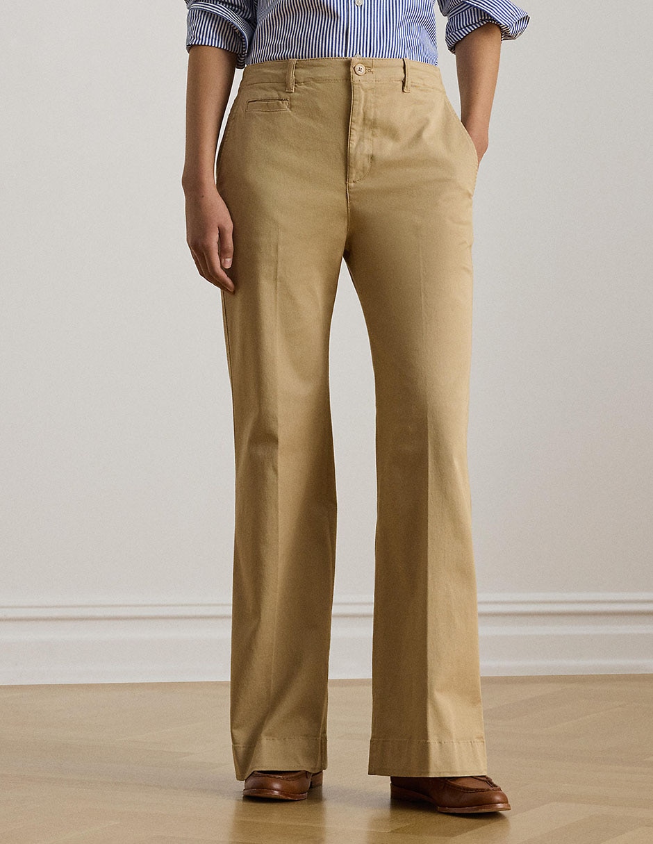 Pantalón chino acampanado para mujer