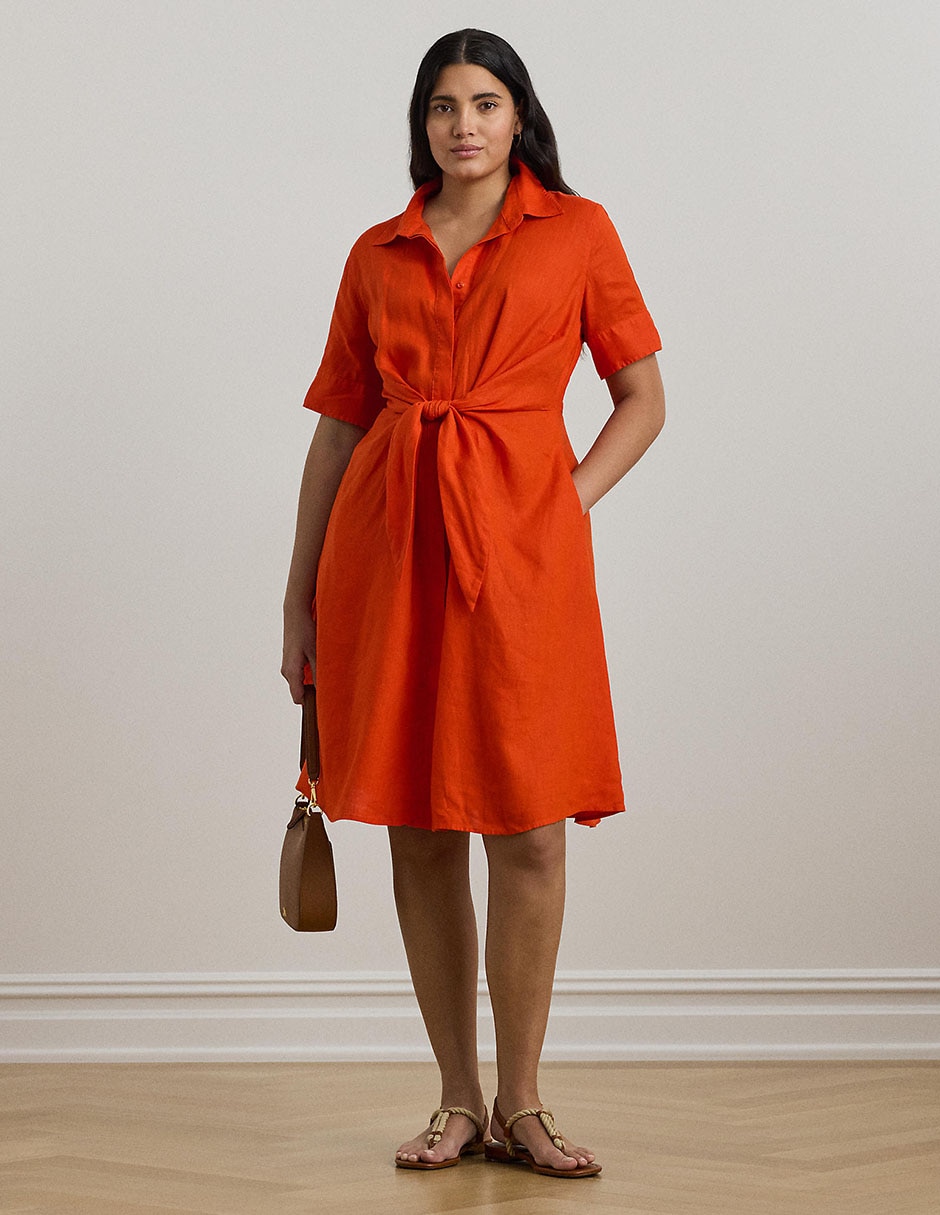 VESTIDO LAUREN PLUS 20290, 20, NARANJA