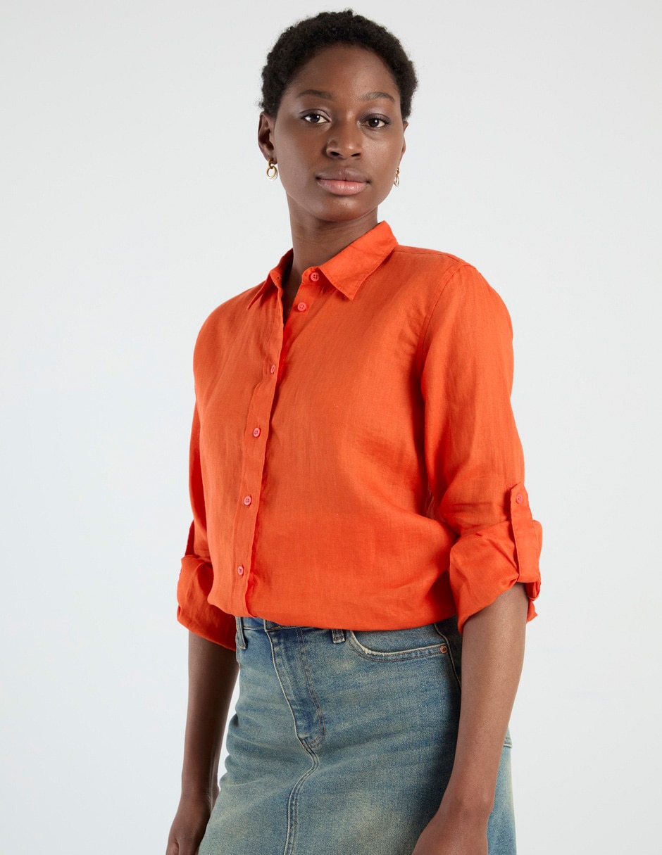Blusa camisera manga larga para mujer Blusa camisera manga larga para mujer