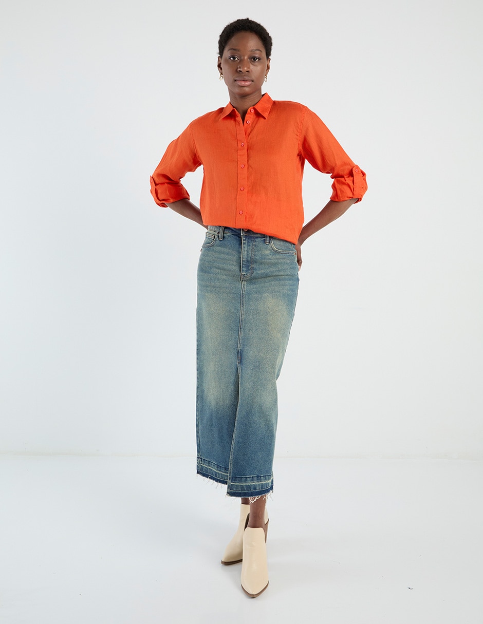 Blusa camisera Lauren Ralph Lauren manga larga para mujer
