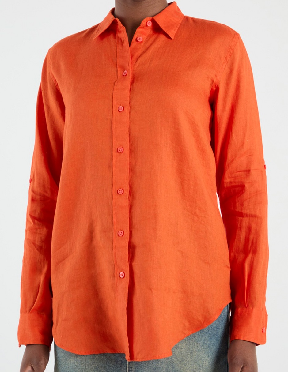 Blusa camisera Lauren Ralph Lauren manga larga para mujer