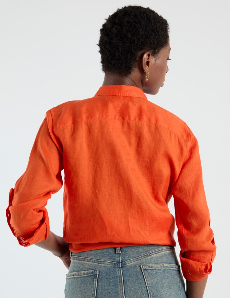 Blusa camisera Lauren Ralph Lauren manga larga para mujer