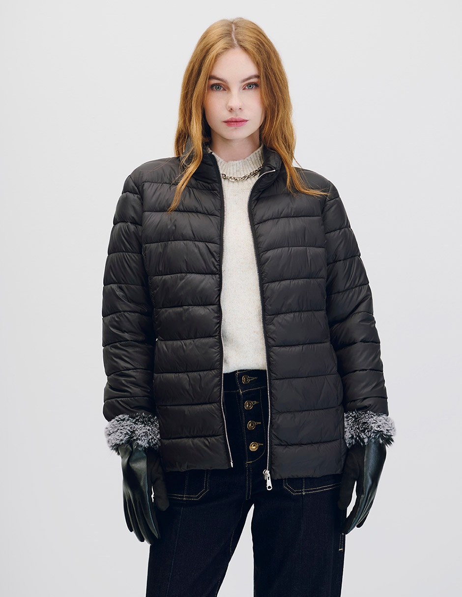 Abrigo de lana regular para mujer