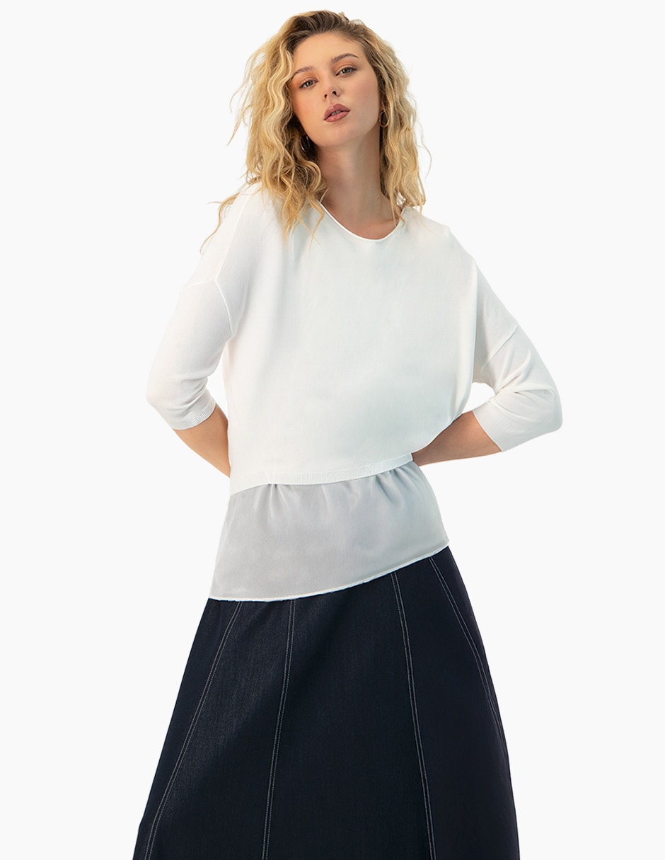 Blusa manga 3/4 para mujer