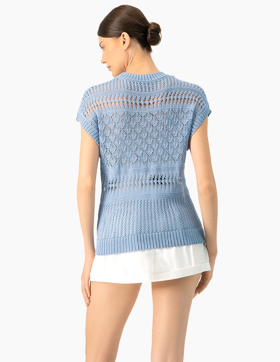 BLUSA IVONNE 10700953 V, M, AZUL CLARO