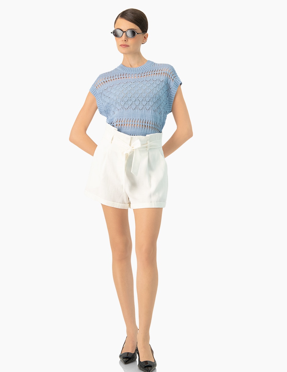 BLUSA IVONNE 10700953 V, M, AZUL CLARO