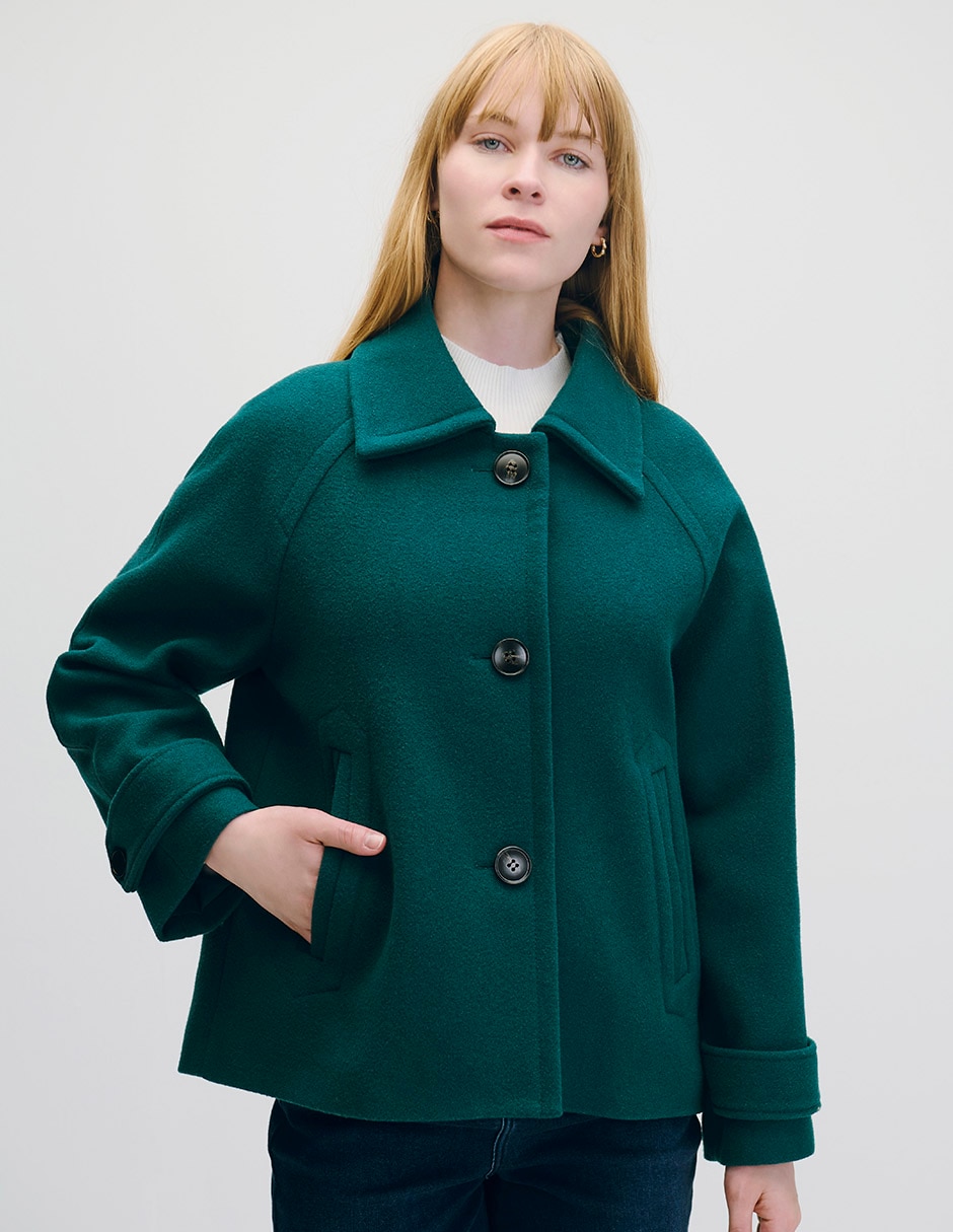 Abrigo de lana regular para mujer 1