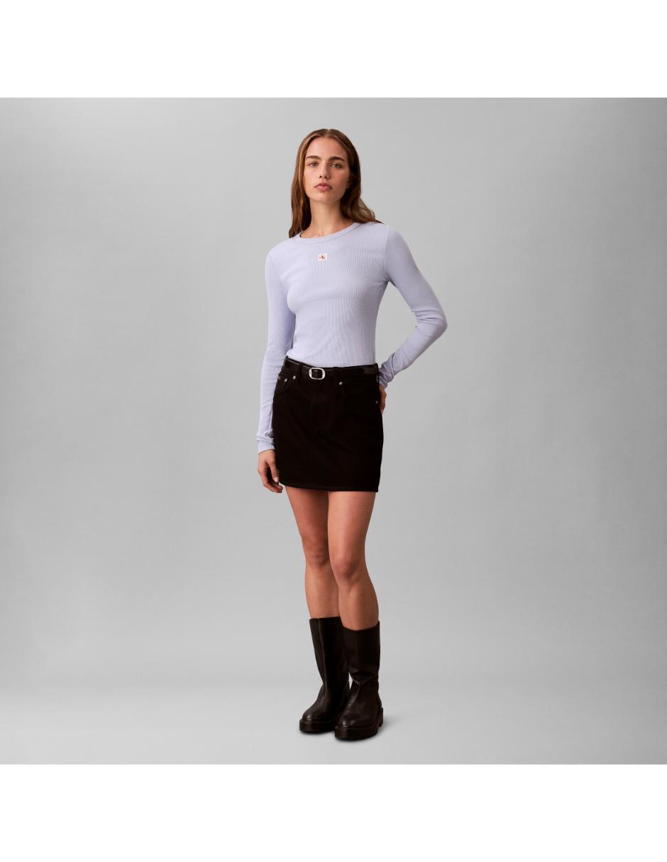 Playera manga larga cuello redondo para mujer 3