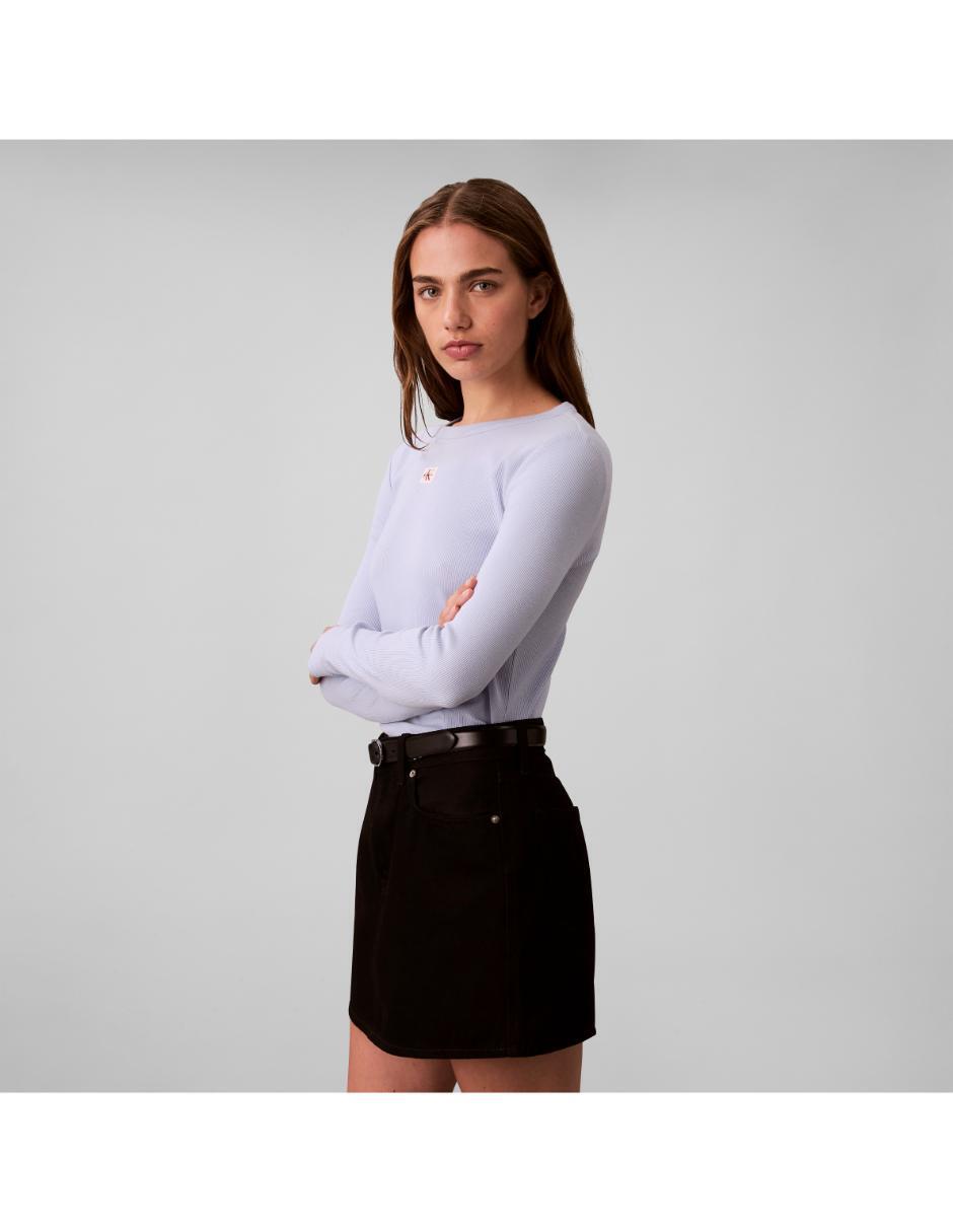Playera manga larga cuello redondo para mujer 5