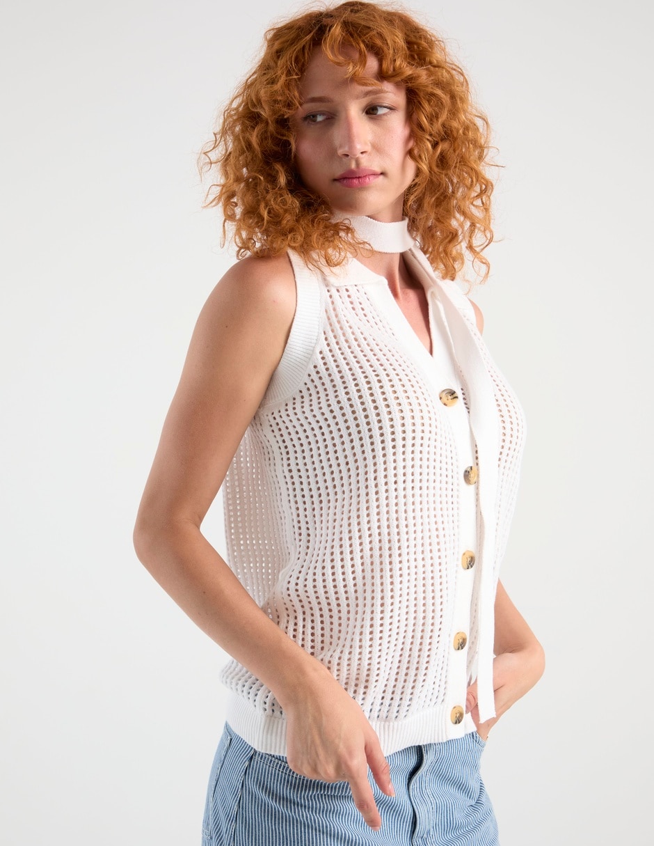Suéter cuello polo para mujer