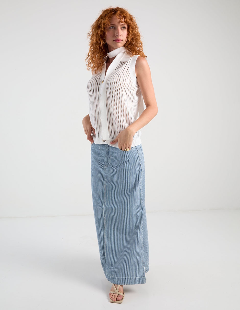 Suéter cuello polo para mujer 8