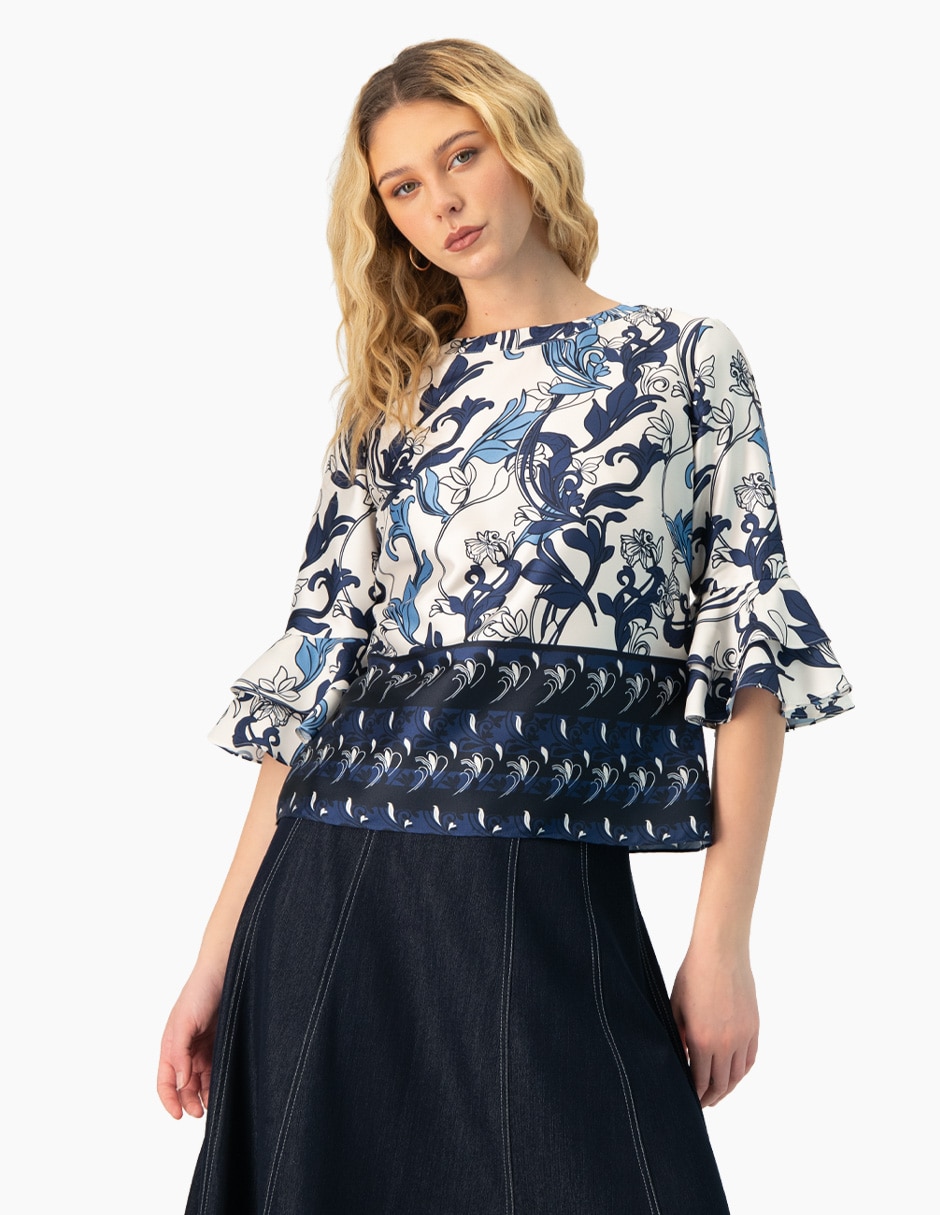 Blusa manga 3/4 para mujer Blusa manga 3/4 para mujer