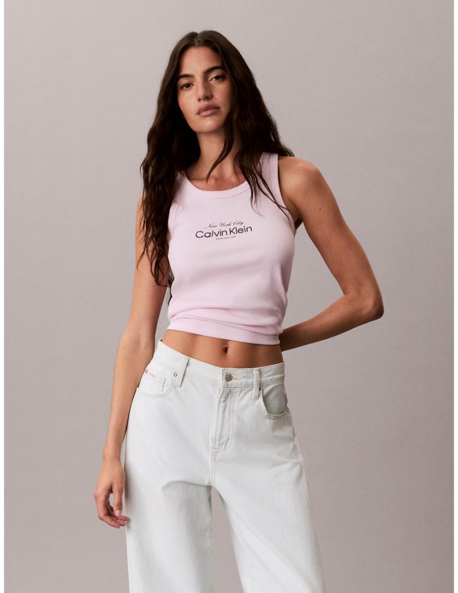 Top cuello redondo tirante ancho