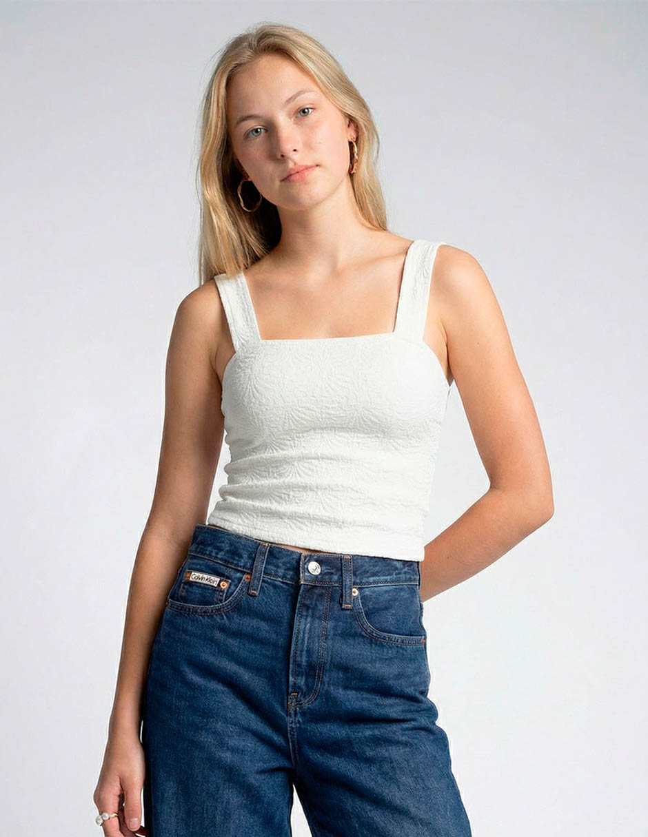 Jeans wide leg cintura media para mujer 4