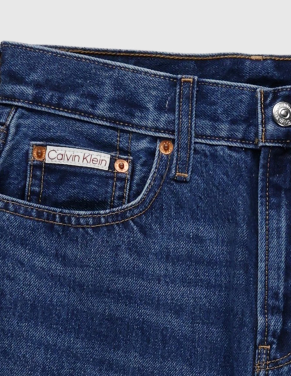 Jeans wide leg cintura media para mujer 5