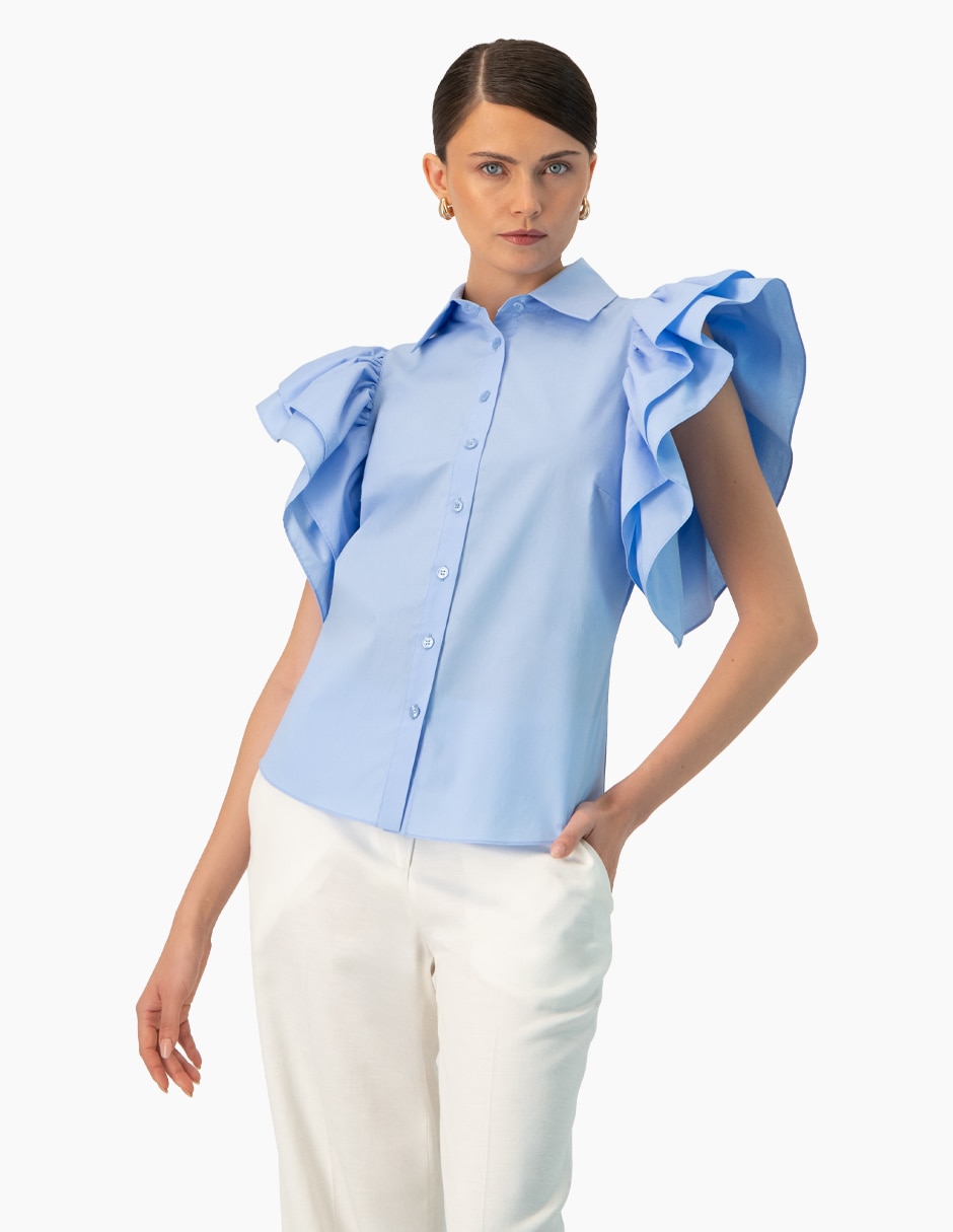 Blusa camisera manga corta para mujer Blusa camisera manga corta para mujer