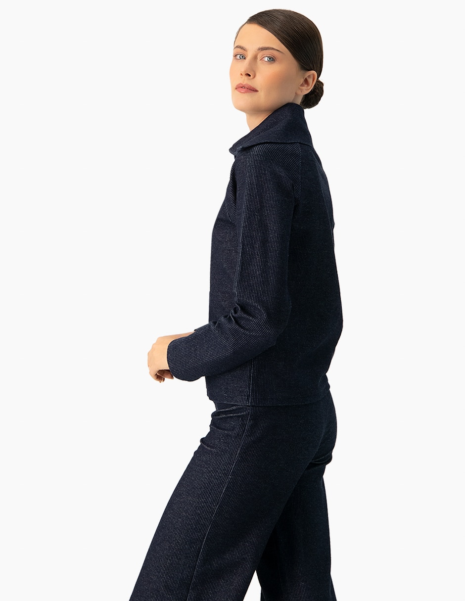 Suéter cuello solapa para mujer 2