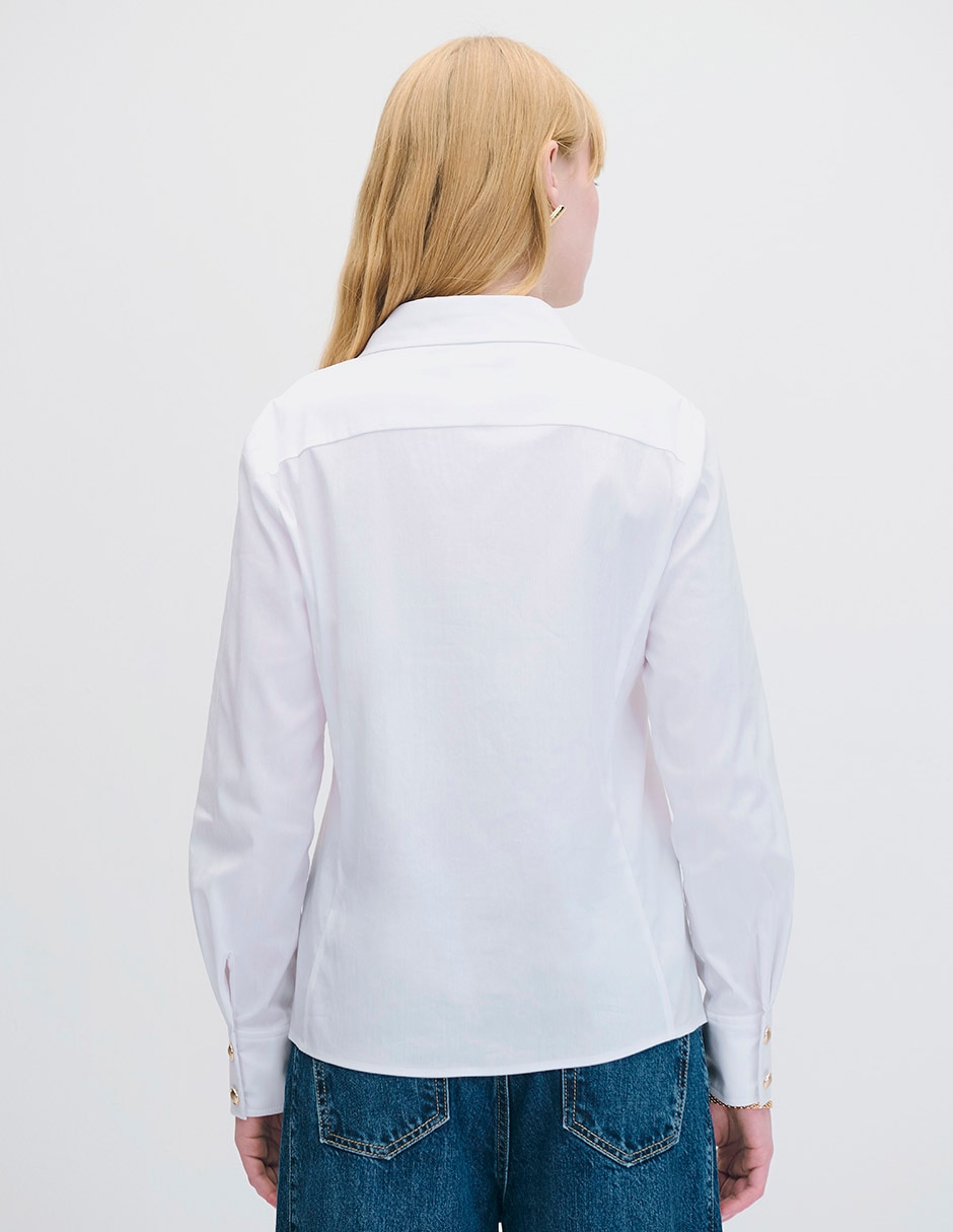 Blusa camisera manga larga para mujer 3