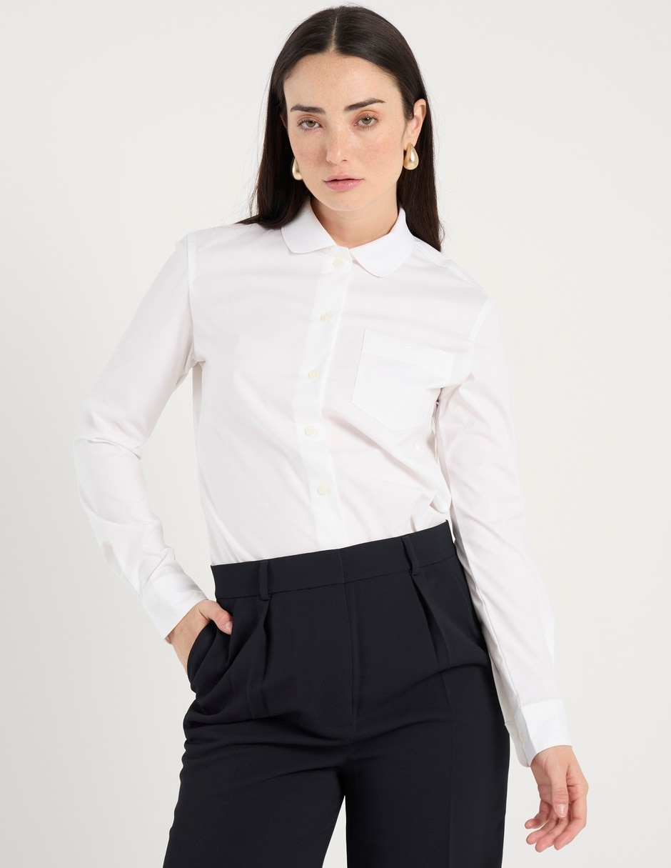 Blusa camisera manga larga para mujer