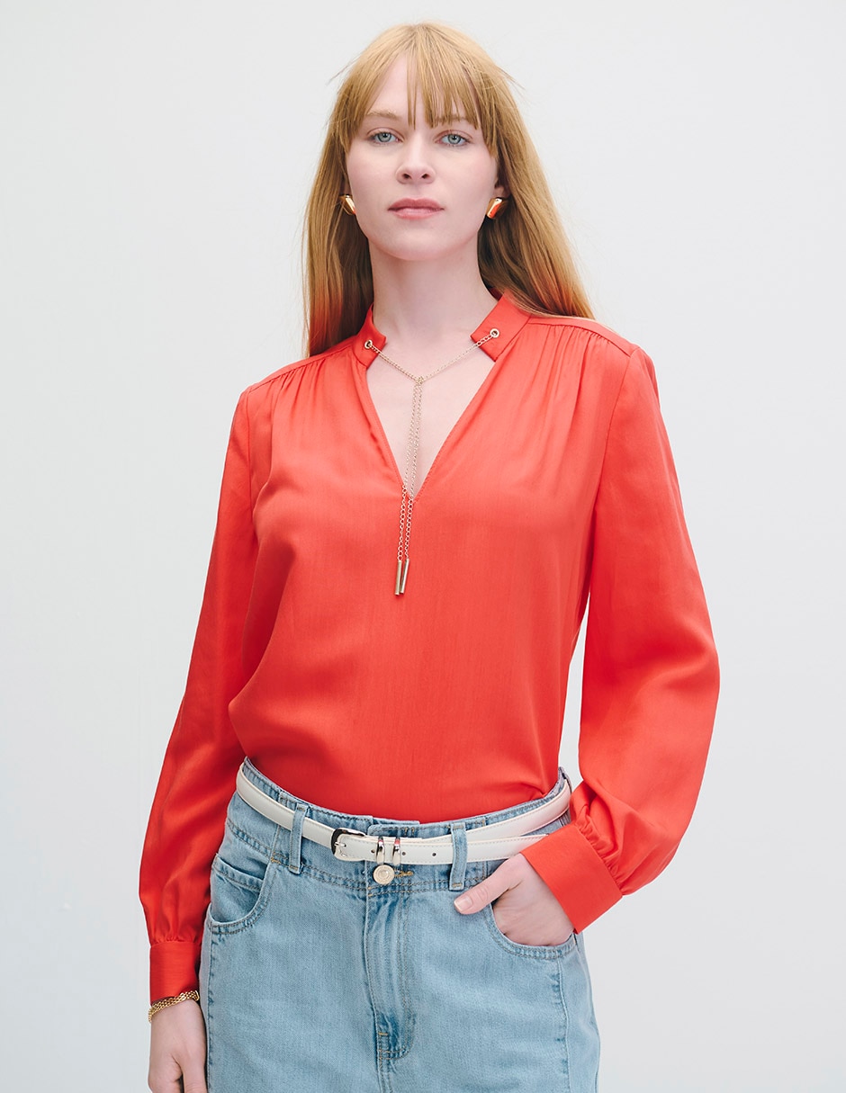 Blusa manga larga para mujer