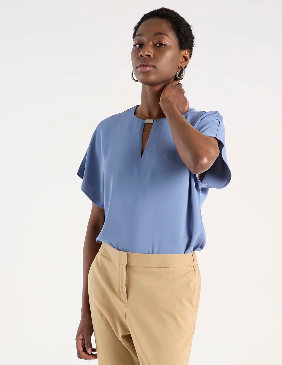 Blusa manga corta para mujer