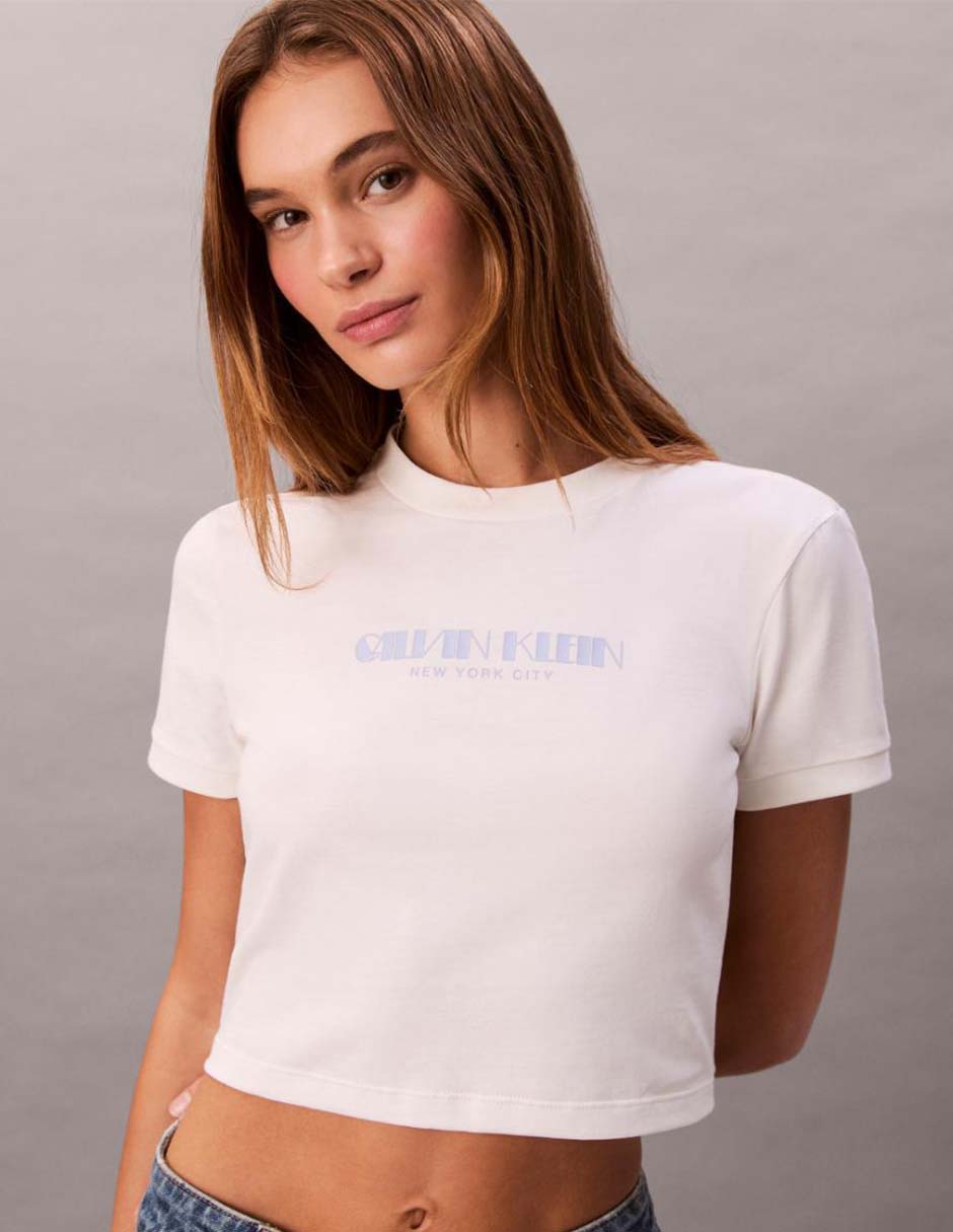Playera manga corta cuello redondo para mujer 6