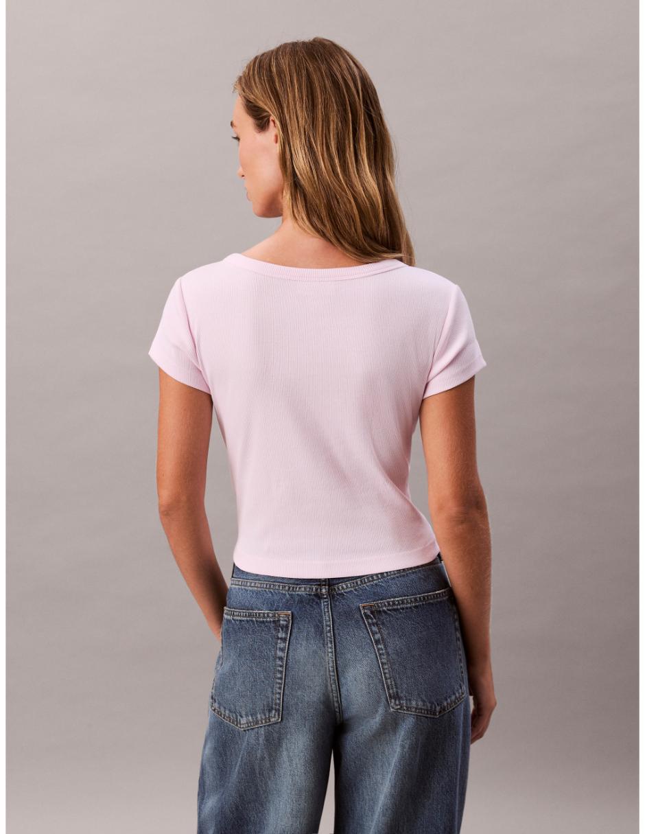 Playera manga corta cuello redondo para mujer 2