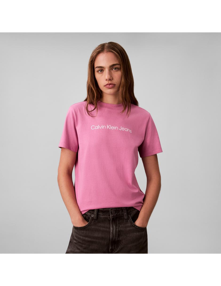 Playera manga corta cuello redondo para mujer