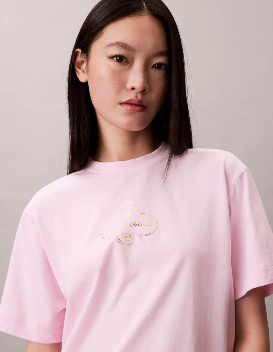 Playera manga corta cuello redondo para mujer 4