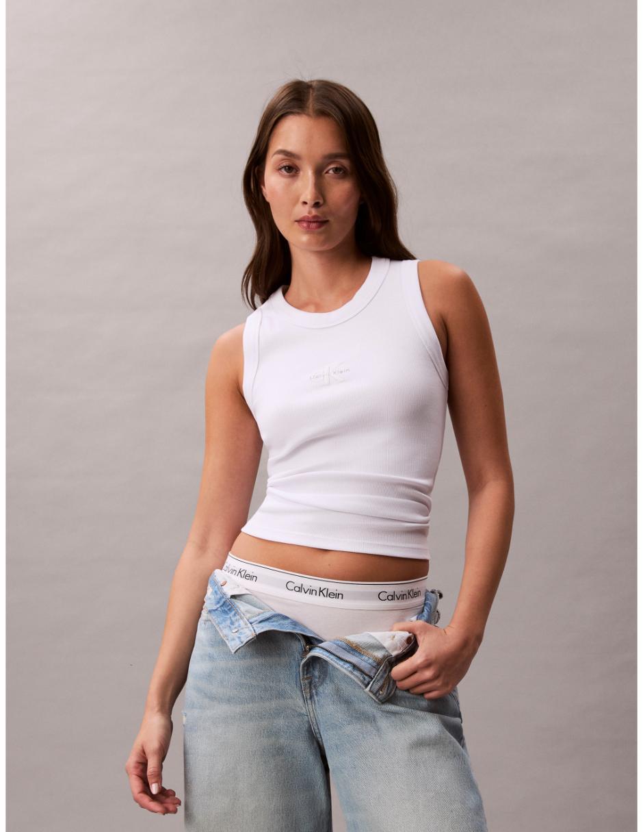 Top cuello redondo tirante ancho 6