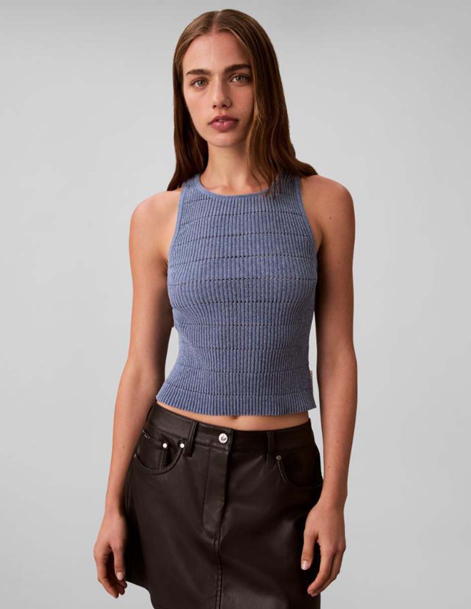 Top cuello redondo tirante ancho