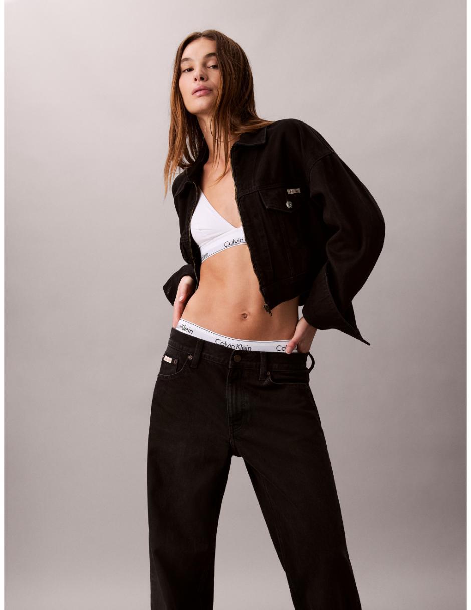 Jeans baggy corte cintura para mujer 3