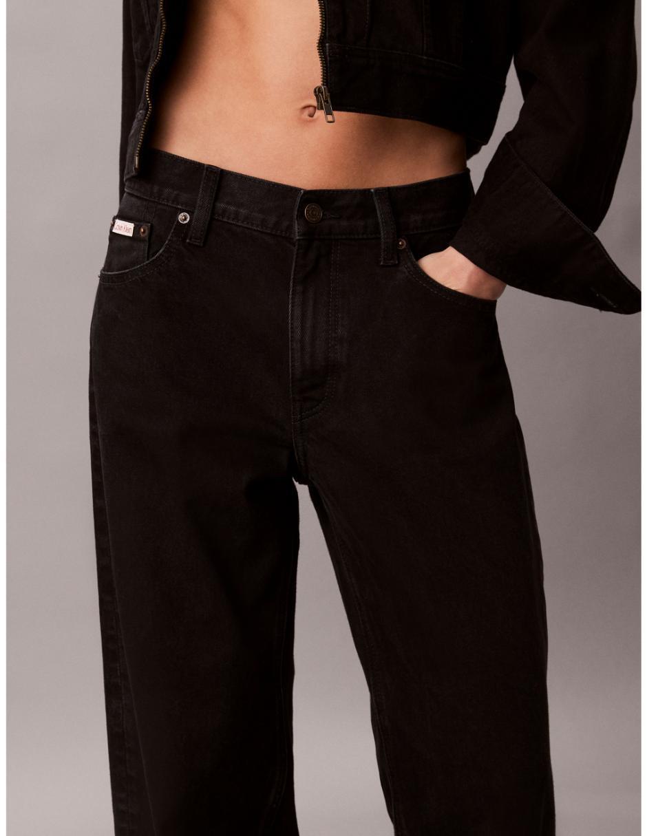 Jeans baggy corte cintura para mujer 4