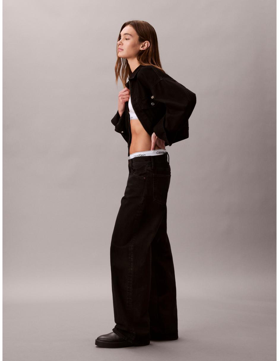 Jeans baggy corte cintura para mujer 5