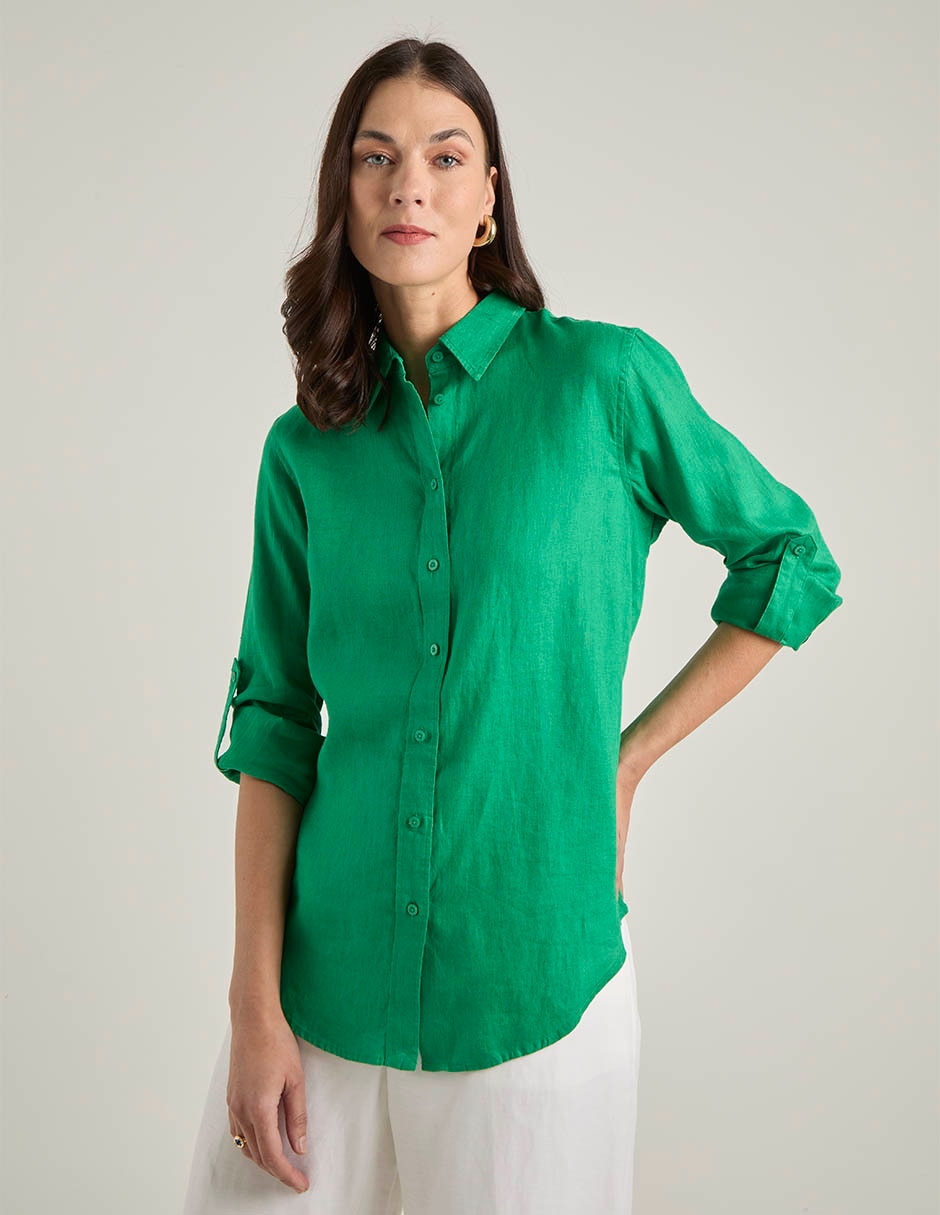 Blusa camisera manga larga para mujer Blusa camisera manga larga para mujer