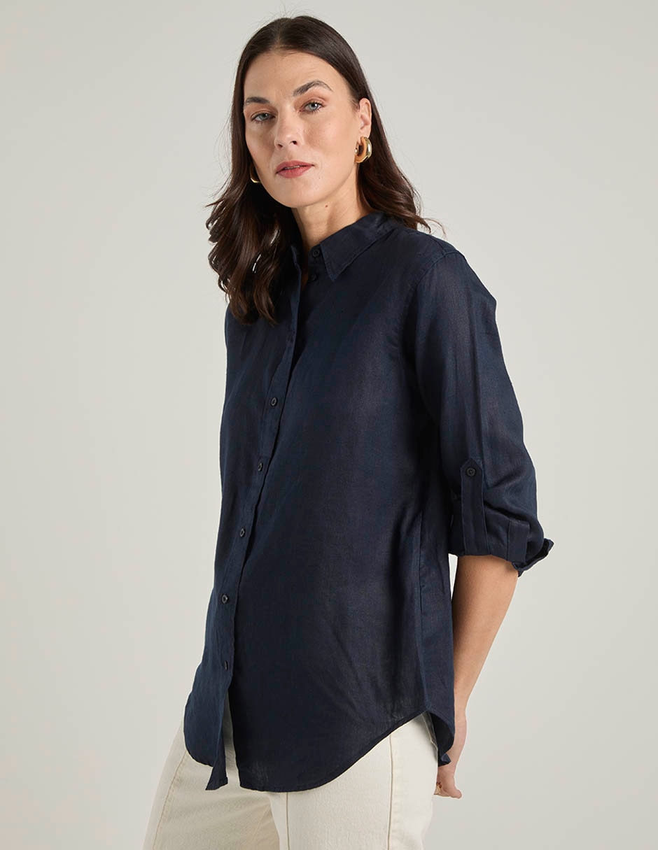 Blusa camisera manga larga para mujer 2